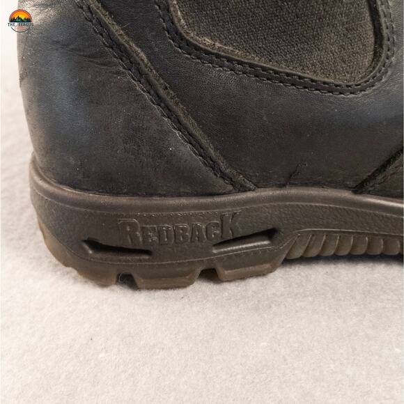 Redback Chelsea Work Boots Black Leather Easy Escape Pull-On Workwear Men's 8 - Picture 11 of 15